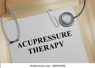 3D illustration of "ACUPRESSURE THERAPY" title on a document - Powered by Shutterstock