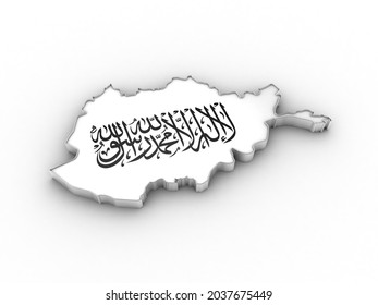 3D Illustration Of Afghanistan Map With The New Islamic State Flag