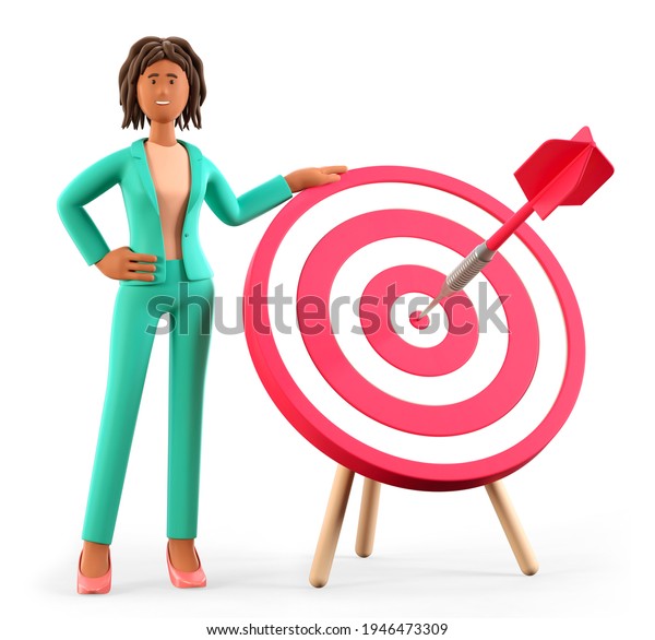 3d Illustration African American Woman Standing Stock Illustration ...