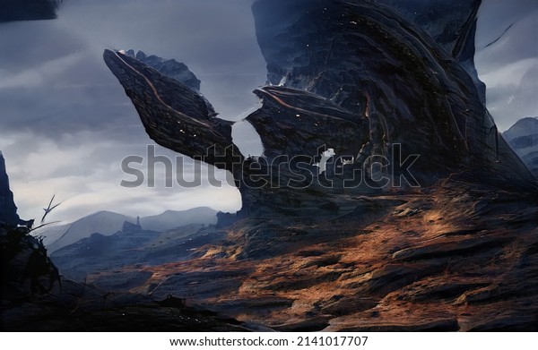 3D illustration\
alien planet wars\
background