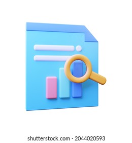 3d illustration of analysis data on white background.Suitable for ui ux design.