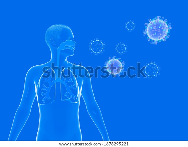 3d Illustration Anatomy Respiratory System Man Stock Illustration ...