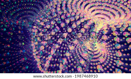 3d illustration annihilation of the atomic structure during fusion with antimatter