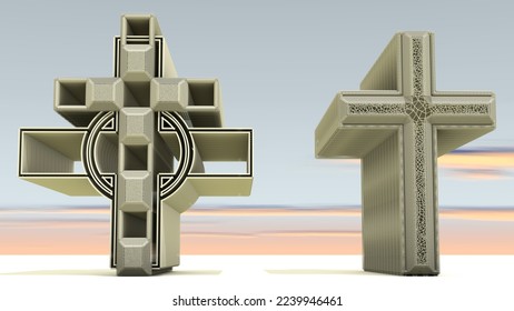 A 3D Illustration of an architectural structure based on a Christian Cross. Artists, Designers, Architects, Estate Developers, Engineers, and Construction Workers must see.