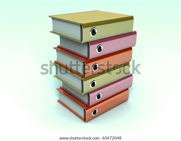3d illustration of
archive folders stack