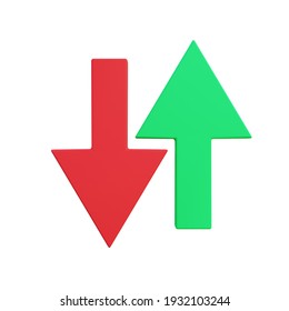 3d Illustration Of Arrow Down And Up With White Background