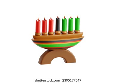 3D Illustration of Artistic Kinara for Kwanzaa Rituals - Powered by Shutterstock