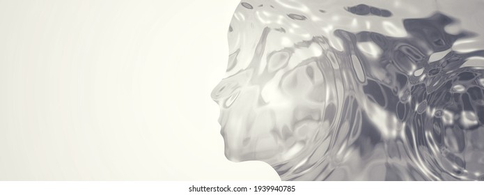 3D illustration of an artistic woman's profile - Shutterstock ID 1939940785