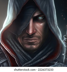 Ilustración 3D Assassins Creed Warriors Men warrior. 3.ª ilustración