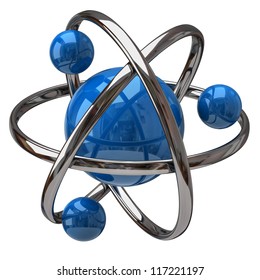 3d Illustration Of Atom Isolated On White Background