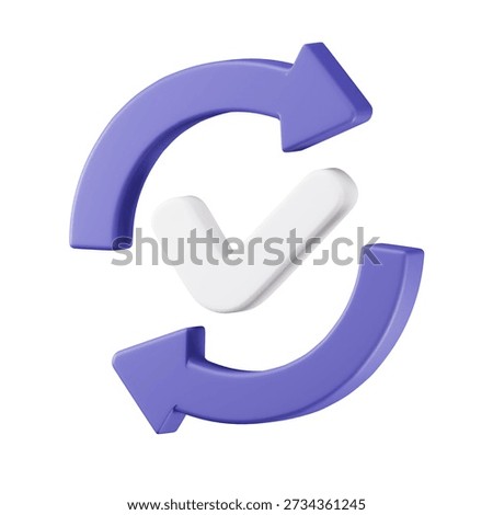 3D illustration of an auto refresh icon representing real time synchronization and update process