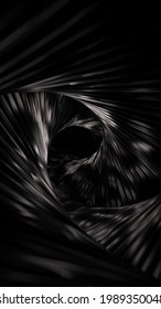 3D illustration, the background of Abstract metallic pattern curved structure tunnel seamless loop motion graphics. - Shutterstock ID 1989350048