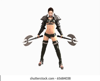 3d Illustration Of A Barbarian Woman Isolated On White