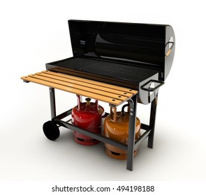 3d Illustration Of BBQ Grill On White Background