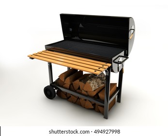 3d Illustration Of BBQ Grill On White Background