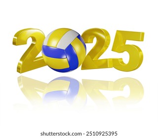 3D illustration of Beach Volleyball 2025 Design with a White Background - Powered by Shutterstock