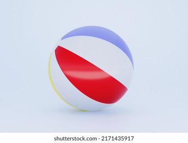 3D Illustration - Beachball On Light Blue Background