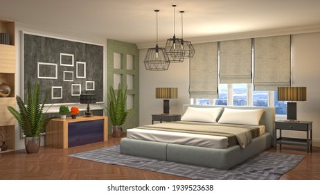 3d Illustration Of The Bedroom Interior