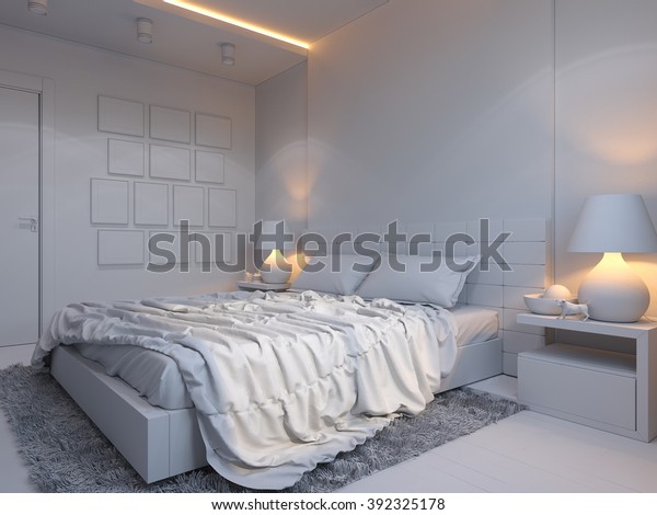 3d Illustration Bedroom Interior Design Modern
