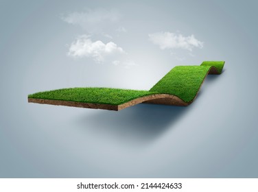 3d illustration of bending grass field isolated. agriculture grass field creative ads