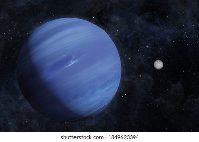 Neptuno con mayor Luna Triton 3d Tarjeta Postal-Astronomía tarjeta de saludo 