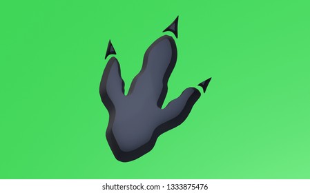 3D Illustration Of A Big Tyrannosaurusa Rex Footprint