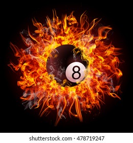 Pool Billiards Ball Fire Flames Isolated Stock Illustration 51400027 ...