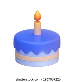 3d Illustration Birthday Cake. 3d Render