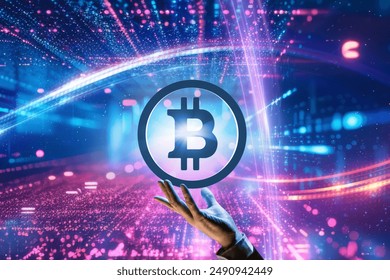 3d illustration. Bitcoin. 3d model. Science. Futuristic. 