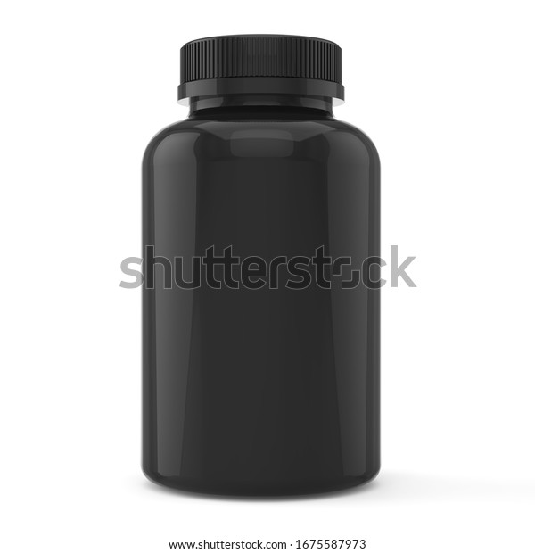 Download 3d Illustration Black Bottle Mockup On Stock Illustration 1675587973