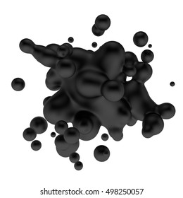 3d Illustration Black Color Drop Stock Illustration 498250057