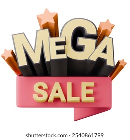 3D Illustration Black Friday Shopping Mega Sale - Powered by Shutterstock