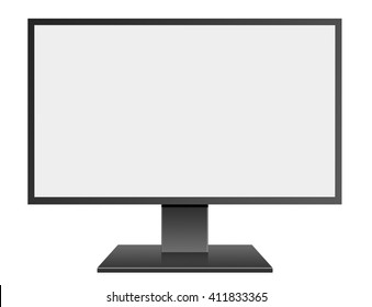 3d Illustration Black Led Computer Mornitor Stock Illustration 