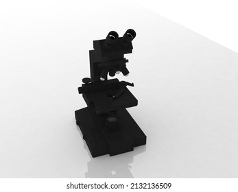 3d Illustration Black Micro Scope
