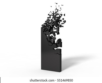 3d Illustration Of Black Monolith.