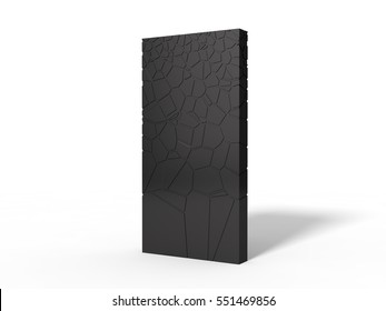 3d Illustration Of Black Monolith.