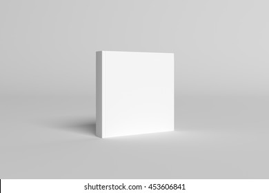 3D Illustration Of Blank Square Book Cover Mock-up