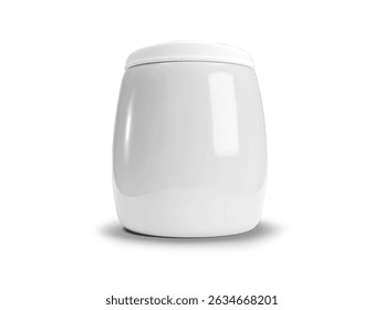 3D Illustration of Blank White Tumbler Cup Mockup Scene on Isolated White Background