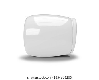 3D Illustration of Blank White Tumbler Cup Mockup Scene on Isolated White Background
