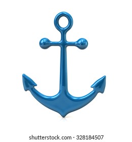 3d Illustration Of Blue Anchor Icon