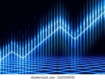 3d Illustration Blue Light Chart Graph Stock Illustration 2167243933 ...