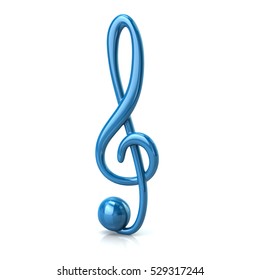 3d Illustration Blue Music Treble Clef Stock Illustration 529317244 ...