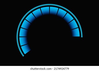 3d Illustration Blue Round Control Panel Icon. High Risk Concept On  Spedometer. Credit Rating Scale