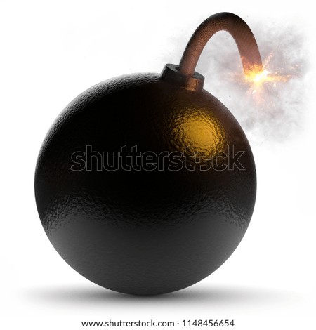 3d illustration of bombs explosion