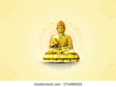 3d illustration of Buddha Purnima/Happy Vesak on isolated background. Buddha's birthday is a Buddhist festival and holiday celebrated of Buddhism. - Powered by Shutterstock