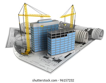 近代建築の建設コンセプトを3dイラストで示す のイラスト素材 Shutterstock