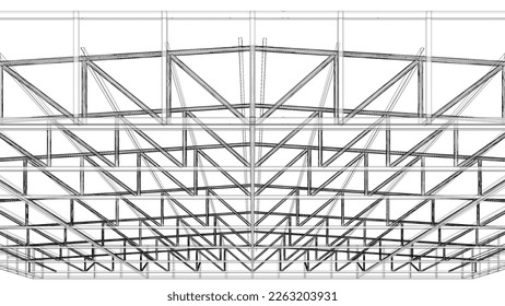 3D illustration building structure