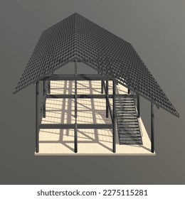 3D illustration building structure
