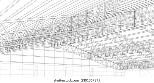 3D illustration building structure