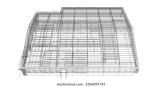 3D illustration of building structure